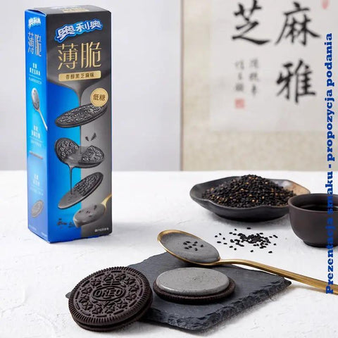 Oreo Low Sugar Thin Crisp Black Sesame - oryginalne chińskie Oreo 95% mniej cukru z czarnym sezamem by Oreo (oreo-low-sugar-thin-crisp-black-sesame-oryginalne-chinskie-oreo-95-mniej-cukru-z-czarnym-sezamem)