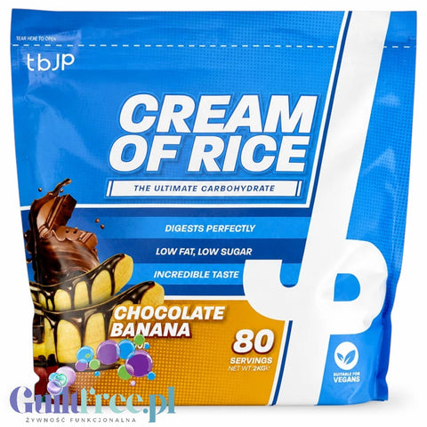 TBJP Cream of Rice, Chocolate Banana 2kg - kleik ryżowy bez cukru, regeneracyjny posiłek treningowy, Czekolada z Bananem by TBJP (tbjp-cream-of-rice-chocolate-banana-2kg-kleik-ryzowy-bez-cukru-regeneracyjny-posilek-treningowy-czekolada-z-bananem)