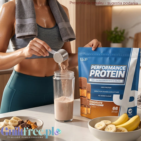 TBJP Performance Protein Whey & Isolate Chocolate Honeycomb 1kg - odżywka białkowa WPC & WPI, smak Czekolada & Miód by TBJP (tbjp-performance-protein-whey-isolate-chocolate-honeycomb-1kg-odzywka-bialkowa-wpc-wpi-smak-biale-bueno)