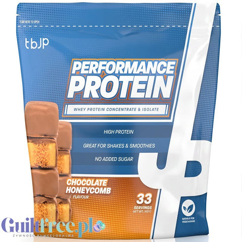 TBJP Performance Protein Whey & Isolate Chocolate Honeycomb 1kg - odżywka białkowa WPC & WPI, smak Czekolada & Miód by TBJP (tbjp-performance-protein-whey-isolate-chocolate-honeycomb-1kg-odzywka-bialkowa-wpc-wpi-smak-biale-bueno)