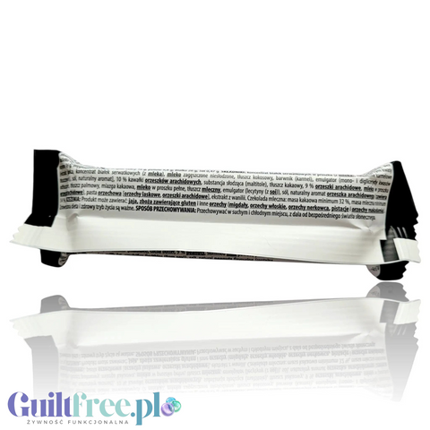 Guiltfree Trec Protein Bar Peanut & Caramel w opakowaniu z widocznym składem na białym tle