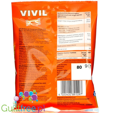 Vivil Wild Orange - cukierki bez cukru z witaminą C, smak pomarańczowy by Vivil (vivil-wild-orange-cukierki-bez-cukru-z-witamina-c)