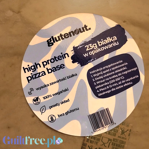Glutenout Glutenout High Protein Pizza Base - wegański bezglutenowy spód do pizzy 23g białka - Tortille i wrapy